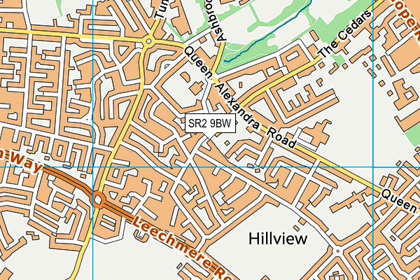 SR2 9BW map - OS VectorMap District (Ordnance Survey) SR2 9BW map - OS VectorMap District (Ordnance Survey)