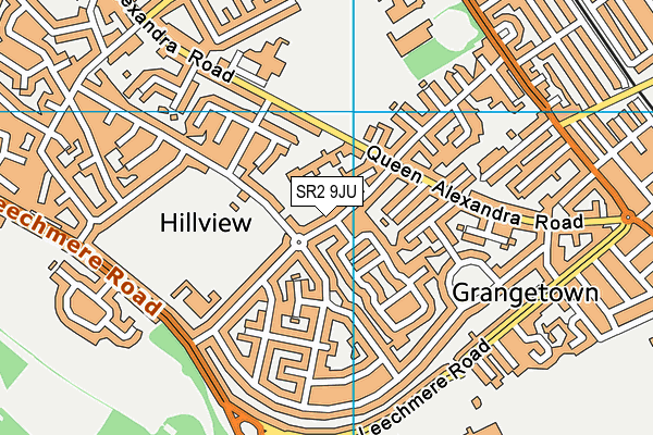 SR2 9JU map - OS VectorMap District (Ordnance Survey)
