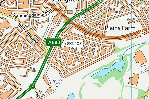 SR3 1QZ map - OS VectorMap District (Ordnance Survey)