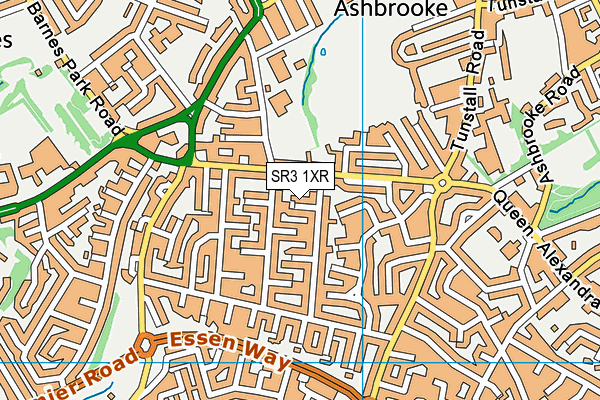 SR3 1XR map - OS VectorMap District (Ordnance Survey)