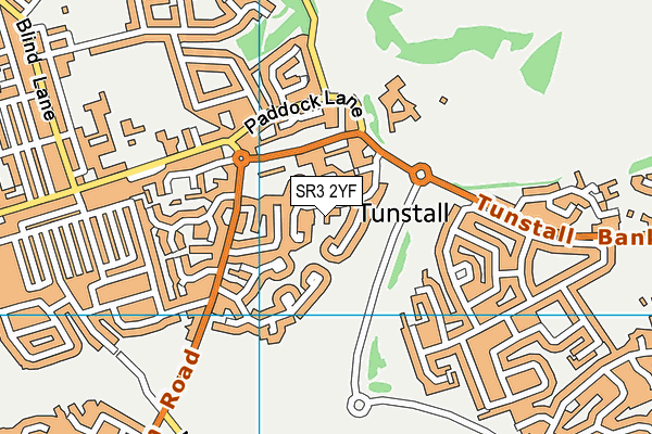 SR3 2YF map - OS VectorMap District (Ordnance Survey)