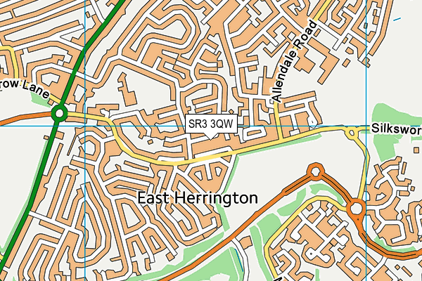 SR3 3QW map - OS VectorMap District (Ordnance Survey) SR3 3QW map - OS VectorMap District (Ordnance Survey)
