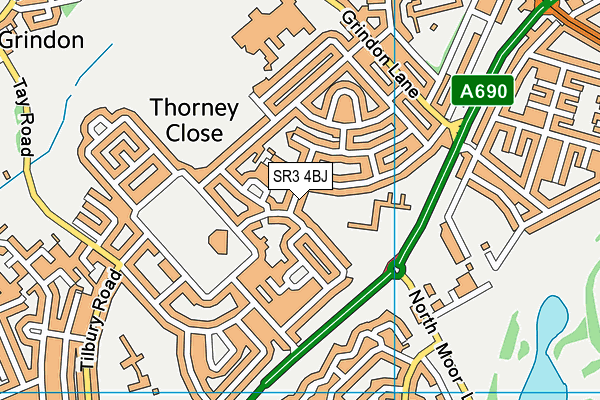SR3 4BJ map - OS VectorMap District (Ordnance Survey) SR3 4BJ map - OS VectorMap District (Ordnance Survey)