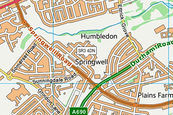 SR3 4DN map - OS VectorMap District (Ordnance Survey) SR3 4DN map - OS VectorMap District (Ordnance Survey)