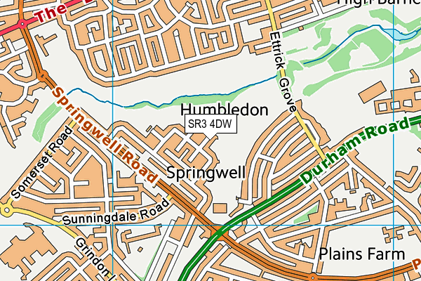 SR3 4DW map - OS VectorMap District (Ordnance Survey) SR3 4DW map - OS VectorMap District (Ordnance Survey)