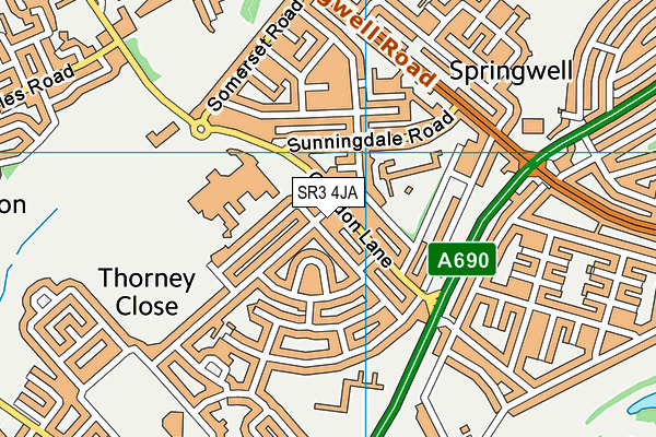 SR3 4JA map - OS VectorMap District (Ordnance Survey) SR3 4JA map - OS VectorMap District (Ordnance Survey)