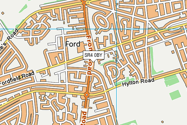 SR4 0BY map - OS VectorMap District (Ordnance Survey)