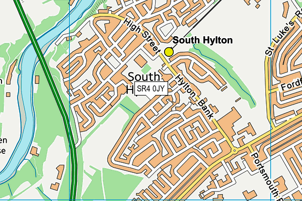 SR4 0JY map - OS VectorMap District (Ordnance Survey)