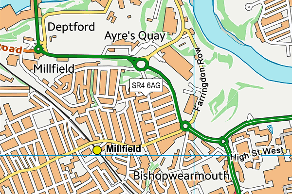 SR4 6AG map - OS VectorMap District (Ordnance Survey)