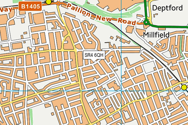 SR4 6QH map - OS VectorMap District (Ordnance Survey) SR4 6QH map - OS VectorMap District (Ordnance Survey)