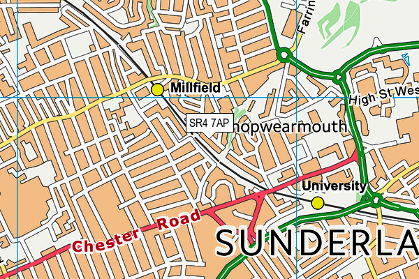 SR4 7AP map - OS VectorMap District (Ordnance Survey) SR4 7AP map - OS VectorMap District (Ordnance Survey)