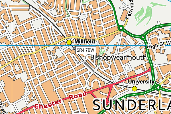 SR4 7BW map - OS VectorMap District (Ordnance Survey) SR4 7BW map - OS VectorMap District (Ordnance Survey)
