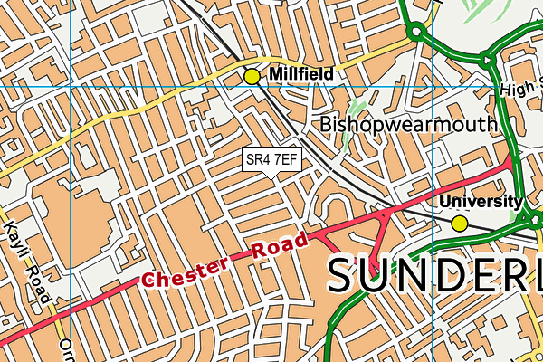 SR4 7EF map - OS VectorMap District (Ordnance Survey) SR4 7EF map - OS VectorMap District (Ordnance Survey)