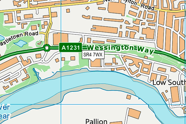 SR4 7WX map - OS VectorMap District (Ordnance Survey) SR4 7WX map - OS VectorMap District (Ordnance Survey)