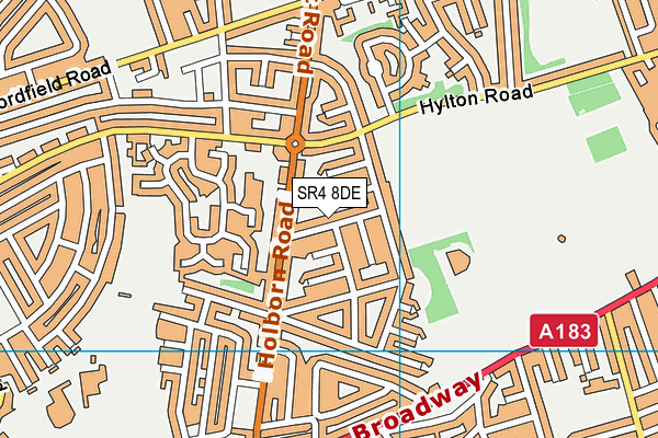 SR4 8DE map - OS VectorMap District (Ordnance Survey)