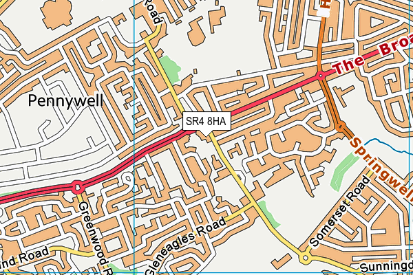 SR4 8HA map - OS VectorMap District (Ordnance Survey)