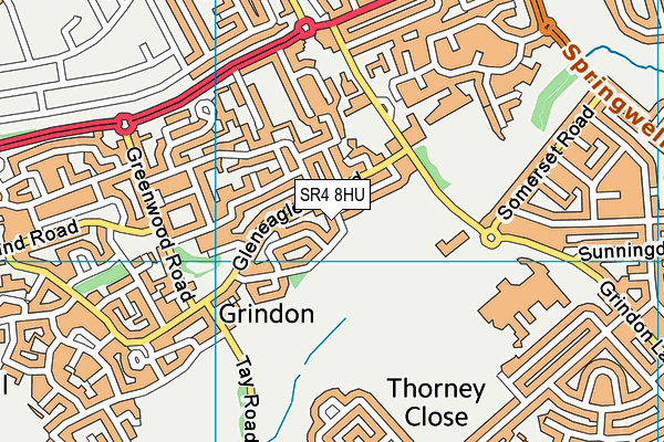 SR4 8HU map - OS VectorMap District (Ordnance Survey)