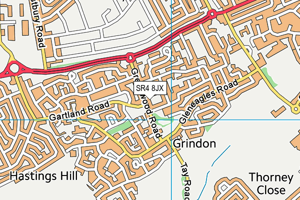 SR4 8JX map - OS VectorMap District (Ordnance Survey) SR4 8JX map - OS VectorMap District (Ordnance Survey)