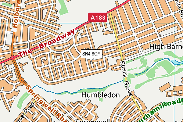 SR4 8QY map - OS VectorMap District (Ordnance Survey)