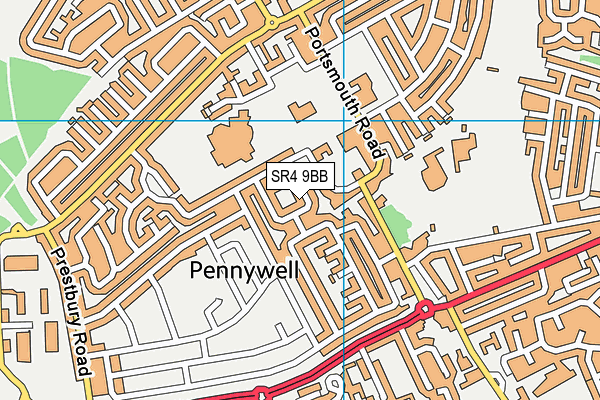 SR4 9BB map - OS VectorMap District (Ordnance Survey)