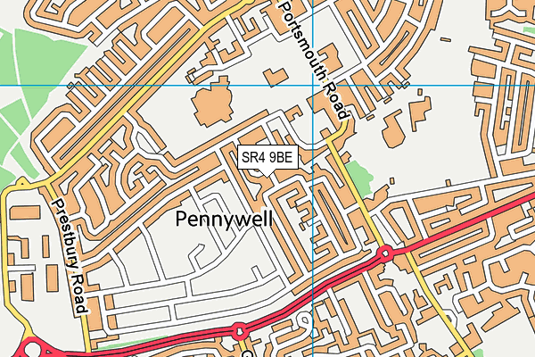 SR4 9BE map - OS VectorMap District (Ordnance Survey) SR4 9BE map - OS VectorMap District (Ordnance Survey)