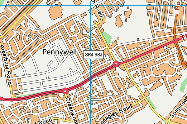 SR4 9BJ map - OS VectorMap District (Ordnance Survey) SR4 9BJ map - OS VectorMap District (Ordnance Survey)