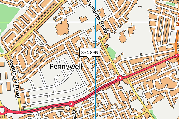 SR4 9BN map - OS VectorMap District (Ordnance Survey) SR4 9BN map - OS VectorMap District (Ordnance Survey)