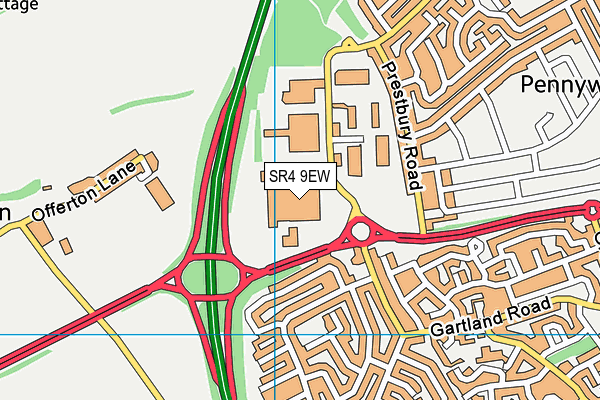 SR4 9EW map - OS VectorMap District (Ordnance Survey) SR4 9EW map - OS VectorMap District (Ordnance Survey)