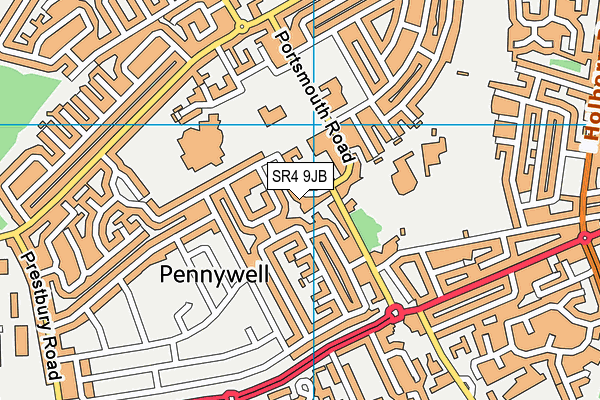 SR4 9JB map - OS VectorMap District (Ordnance Survey) SR4 9JB map - OS VectorMap District (Ordnance Survey)
