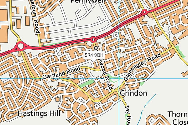SR4 9QH map - OS VectorMap District (Ordnance Survey) SR4 9QH map - OS VectorMap District (Ordnance Survey)