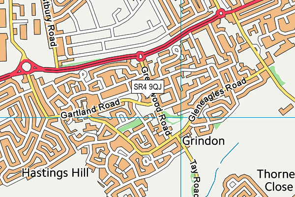 SR4 9QJ map - OS VectorMap District (Ordnance Survey)