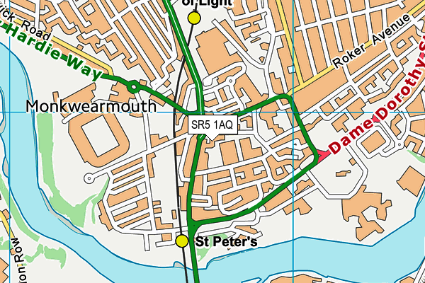 SR5 1AQ map - OS VectorMap District (Ordnance Survey) SR5 1AQ map - OS VectorMap District (Ordnance Survey)