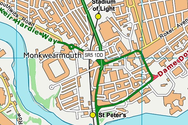 SR5 1DD map - OS VectorMap District (Ordnance Survey) SR5 1DD map - OS VectorMap District (Ordnance Survey)