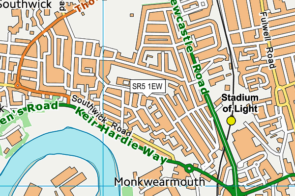SR5 1EW map - OS VectorMap District (Ordnance Survey) SR5 1EW map - OS VectorMap District (Ordnance Survey)