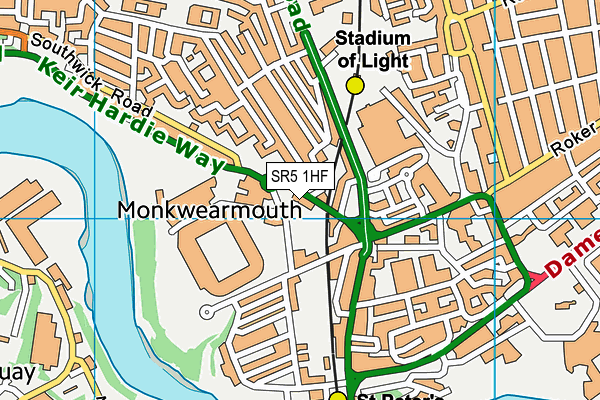 SR5 1HF map - OS VectorMap District (Ordnance Survey) SR5 1HF map - OS VectorMap District (Ordnance Survey)