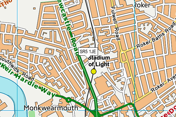 SR5 1JE map - OS VectorMap District (Ordnance Survey) SR5 1JE map - OS VectorMap District (Ordnance Survey)