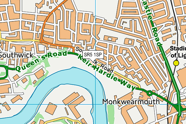 SR5 1SP map - OS VectorMap District (Ordnance Survey) SR5 1SP map - OS VectorMap District (Ordnance Survey)