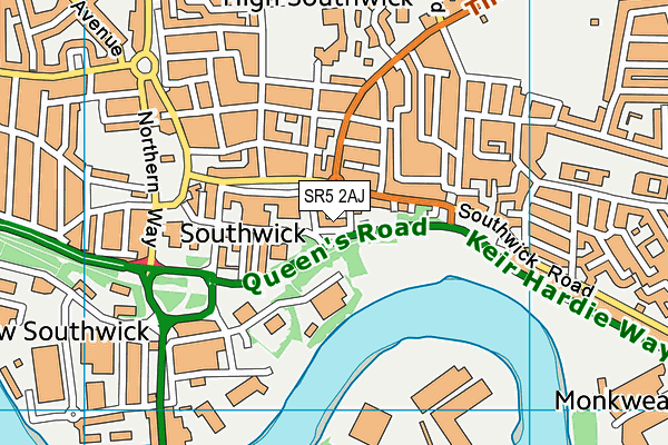 SR5 2AJ map - OS VectorMap District (Ordnance Survey) SR5 2AJ map - OS VectorMap District (Ordnance Survey)