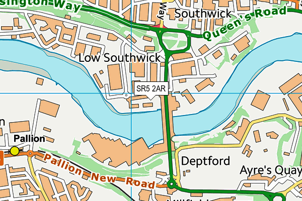 SR5 2AR map - OS VectorMap District (Ordnance Survey) SR5 2AR map - OS VectorMap District (Ordnance Survey)