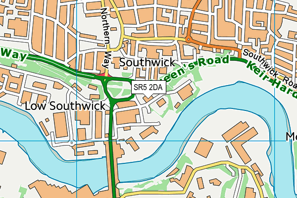 SR5 2DA map - OS VectorMap District (Ordnance Survey)