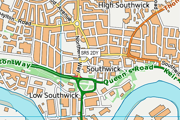 SR5 2DY map - OS VectorMap District (Ordnance Survey) SR5 2DY map - OS VectorMap District (Ordnance Survey)
