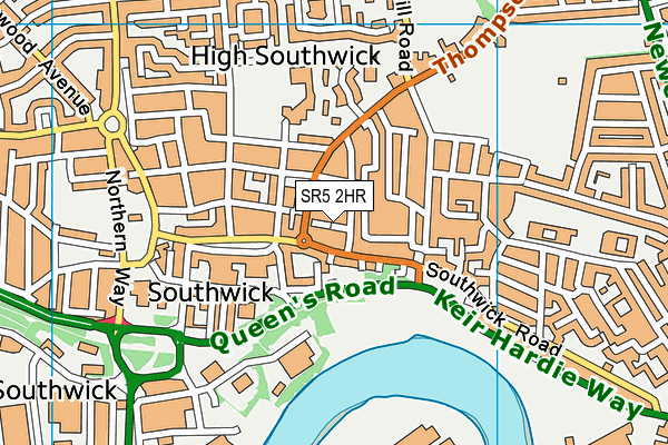 SR5 2HR map - OS VectorMap District (Ordnance Survey) SR5 2HR map - OS VectorMap District (Ordnance Survey)