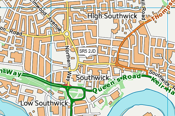 SR5 2JD map - OS VectorMap District (Ordnance Survey) SR5 2JD map - OS VectorMap District (Ordnance Survey)