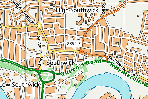 SR5 2JE map - OS VectorMap District (Ordnance Survey) SR5 2JE map - OS VectorMap District (Ordnance Survey)