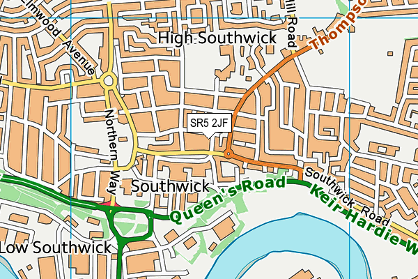 SR5 2JF map - OS VectorMap District (Ordnance Survey) SR5 2JF map - OS VectorMap District (Ordnance Survey)