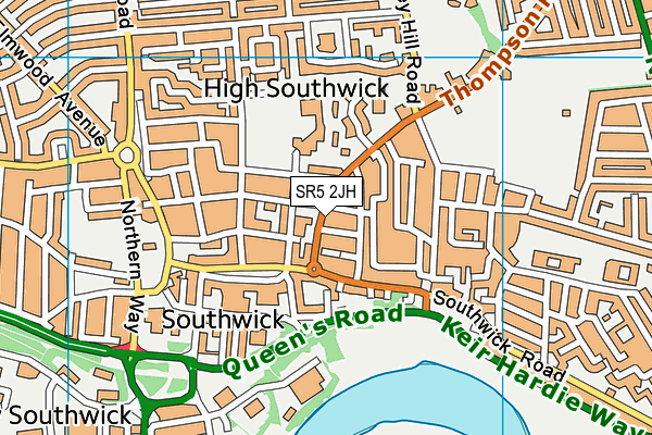 SR5 2JH map - OS VectorMap District (Ordnance Survey) SR5 2JH map - OS VectorMap District (Ordnance Survey)