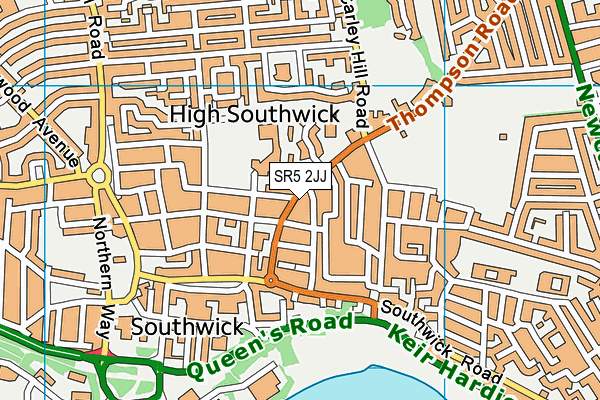 SR5 2JJ map - OS VectorMap District (Ordnance Survey) SR5 2JJ map - OS VectorMap District (Ordnance Survey)