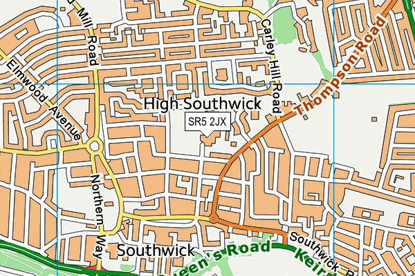 SR5 2JX map - OS VectorMap District (Ordnance Survey) SR5 2JX map - OS VectorMap District (Ordnance Survey)