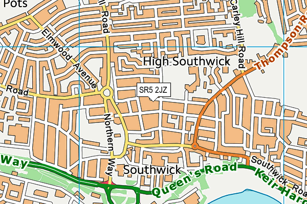 SR5 2JZ map - OS VectorMap District (Ordnance Survey) SR5 2JZ map - OS VectorMap District (Ordnance Survey)