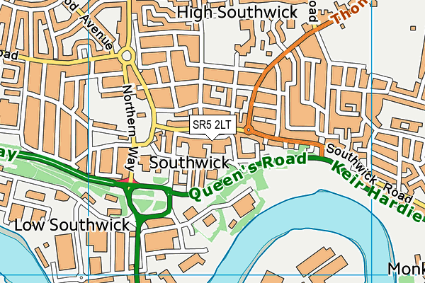 SR5 2LT map - OS VectorMap District (Ordnance Survey) SR5 2LT map - OS VectorMap District (Ordnance Survey)